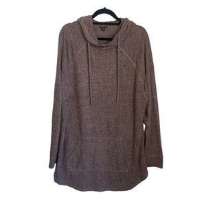 Torrid Size 3 Brown Hooded Oversized Pullover Knit Ling Sleeved Hoody